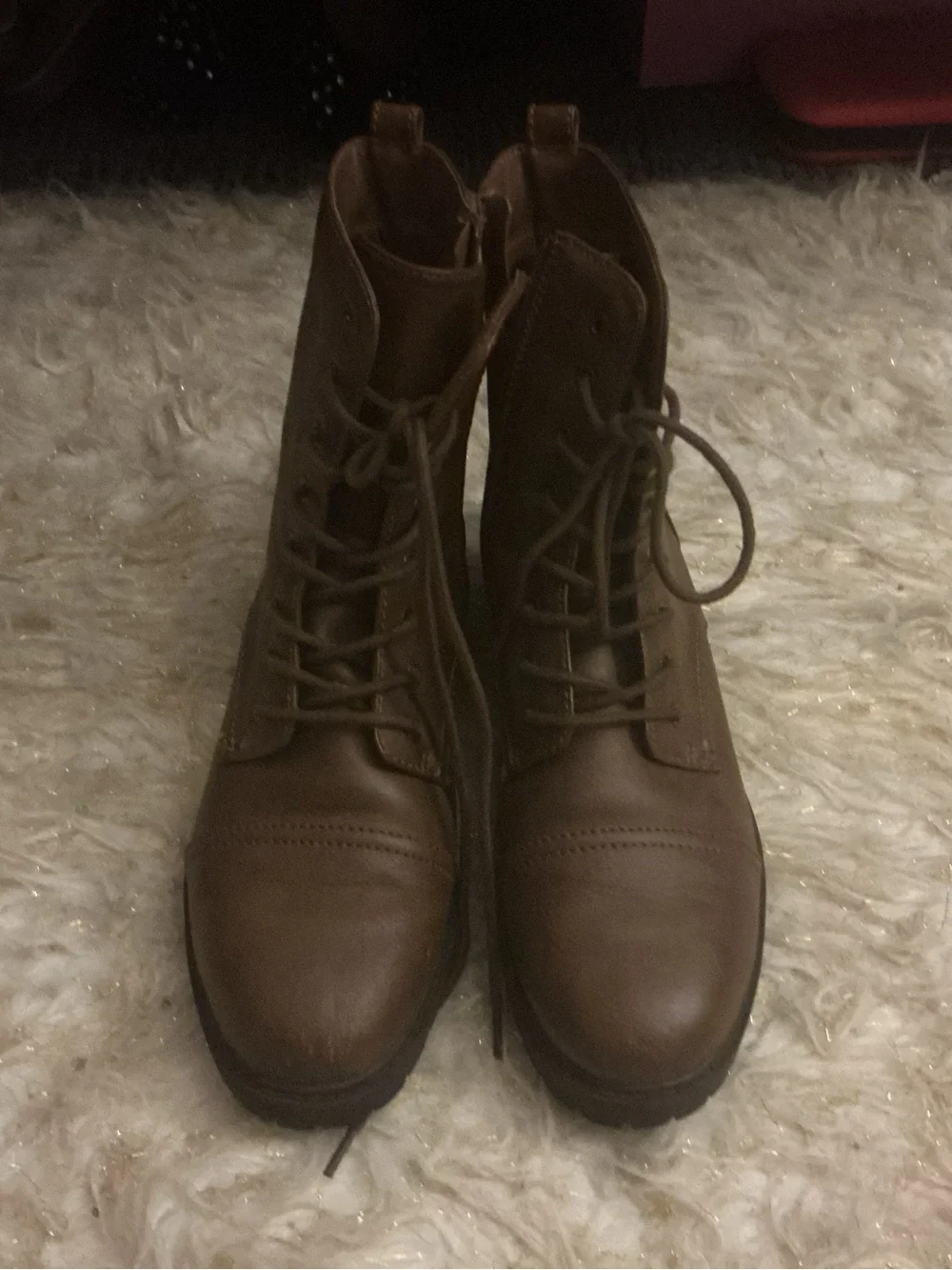 Target Brown Lace-Up Combat Ankle Boots